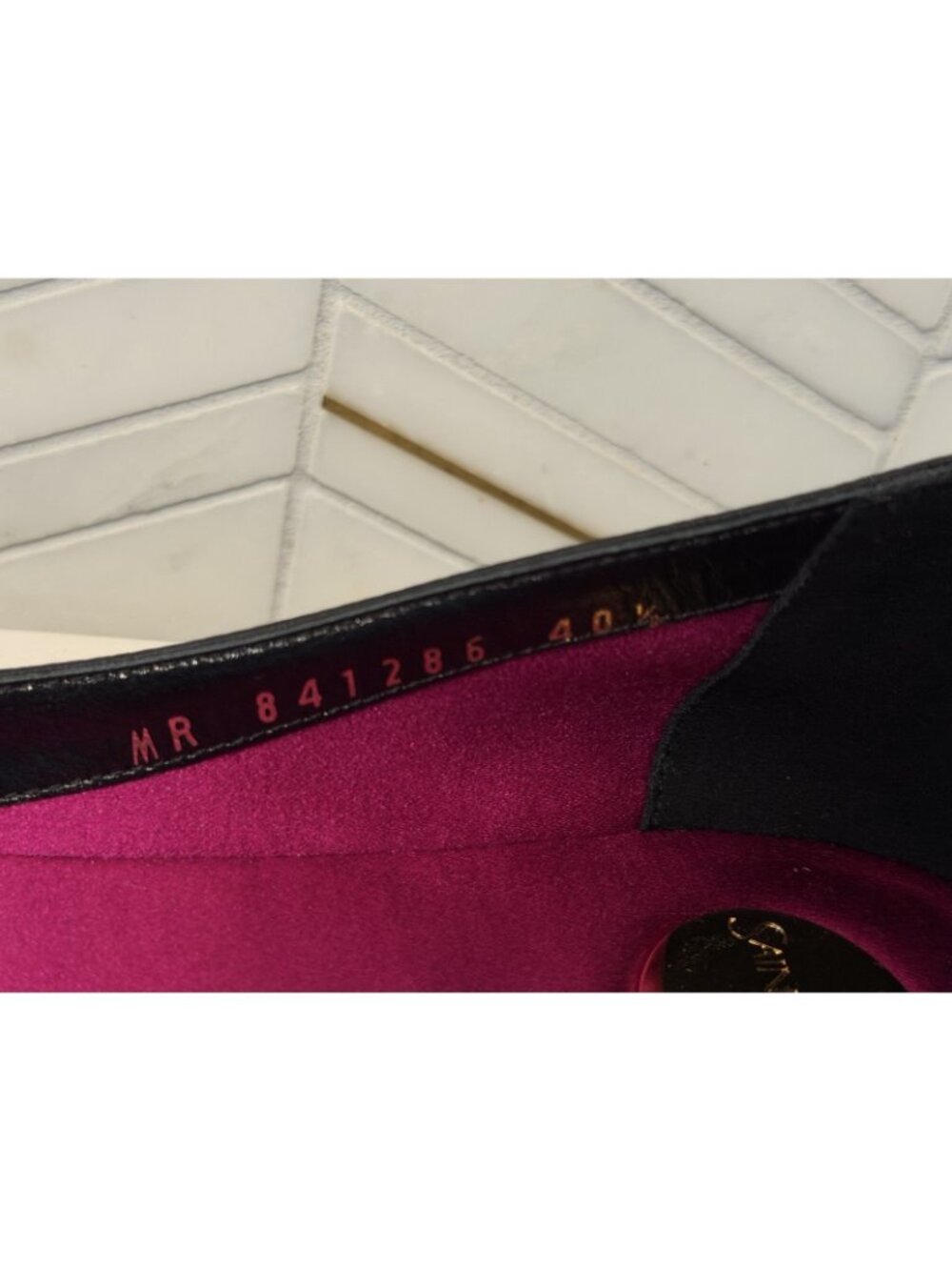 NIB Saint Laurent Lou Satin Ballet Flat Black Womens Size 40+ US 10.5 $830 - Picture 5 of 10